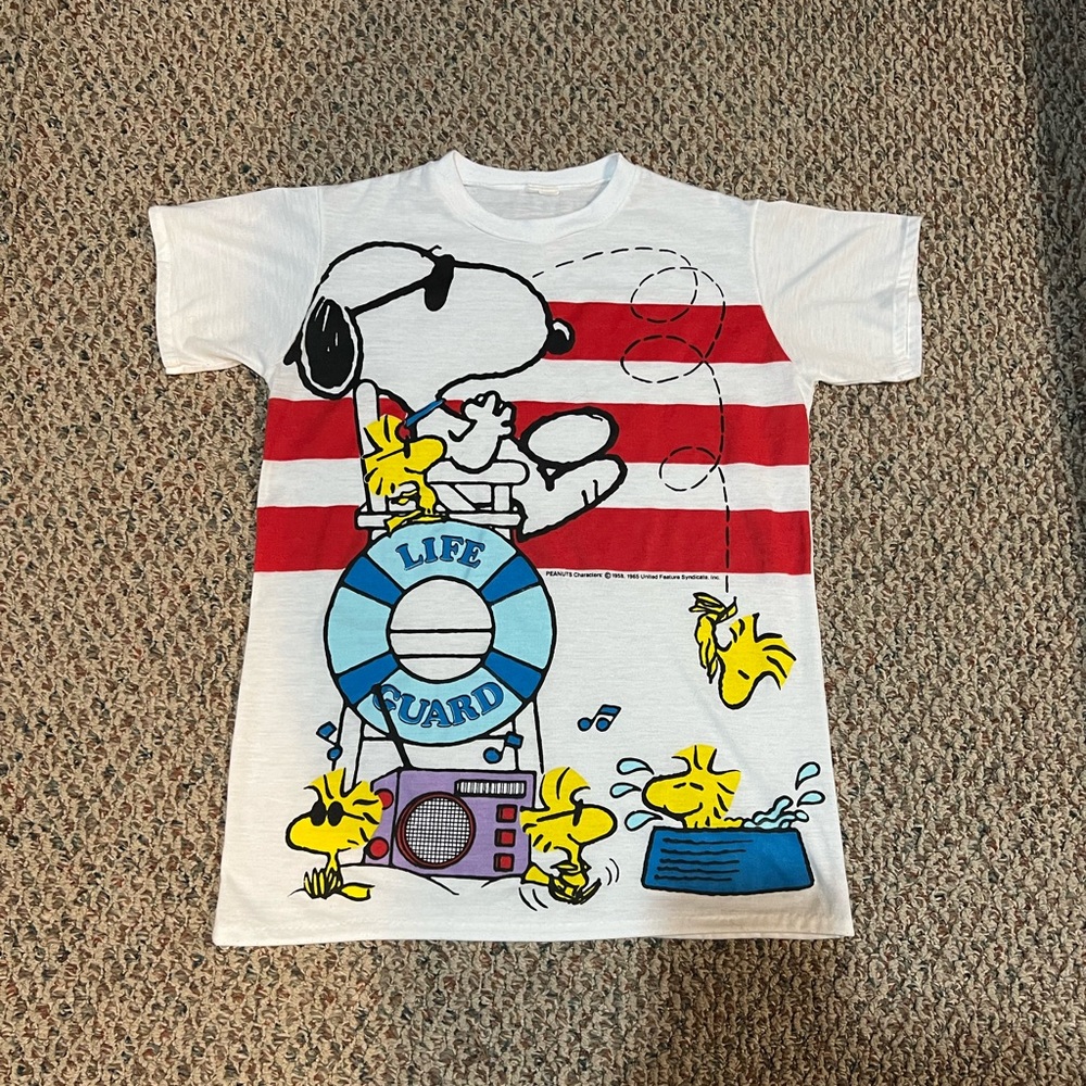 Vintage Snoopy and Woodstock Peanuts Life Guard Shirt